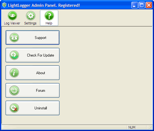 LightLogger Keylogger Hjælp Page