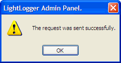 LightLogger Keylogger Support Succes Dialog