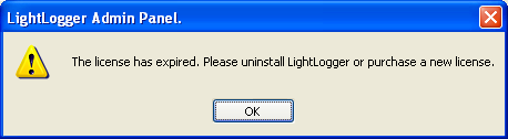 LightLogger Keylogger Udløbet Dialog
